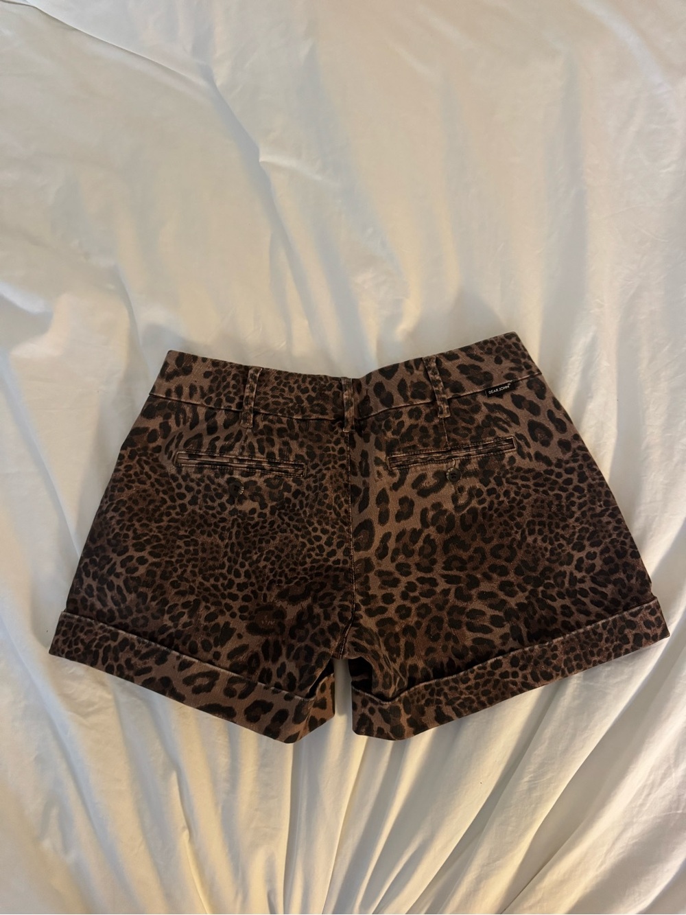 Dear John Leopard Print Mid Tailored Shorts in Brown and Black - Picture 3 of 3